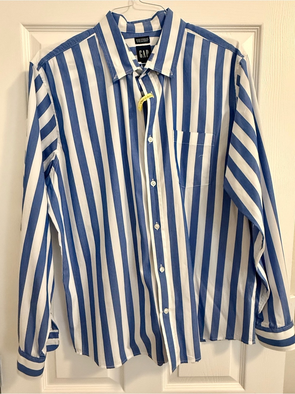GAP Blue and White Vertical Stripe Dress Shirt XL